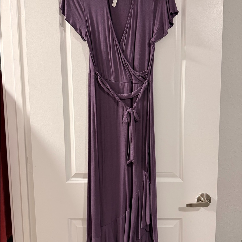 Elegant Purple Wrap Dress